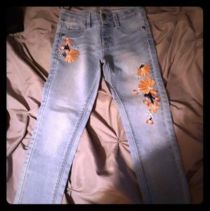 Children's Jean Pant with Floral design